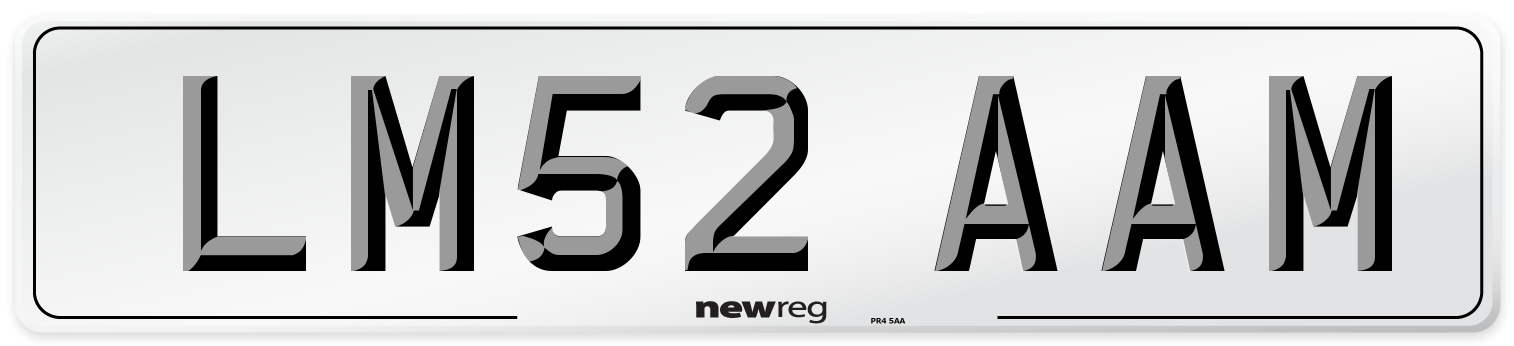 LM52 AAM Number Plate from New Reg